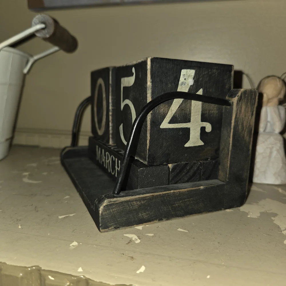 Black Wooden Perpetual Calendar